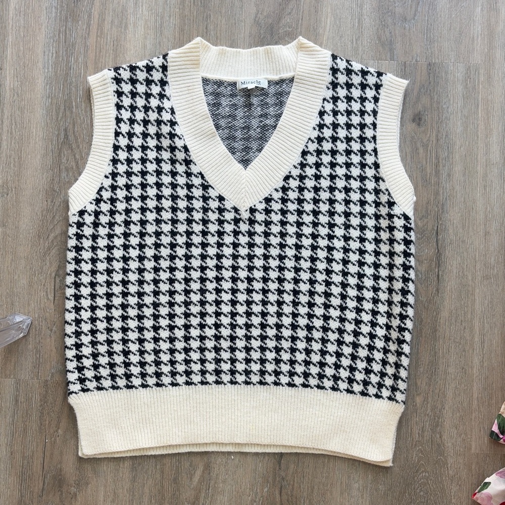 Miracle Cream and Black Knit Sweater